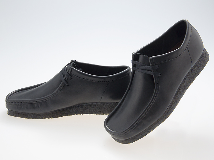 送料無料!!クラークス CLARKS ORIGINALS WALLABEE ワラビー BLACK LEATHER ブラック レザー #26155514